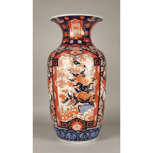 30 - Large Japanese Imari pattern baluster vase, 76cm high.