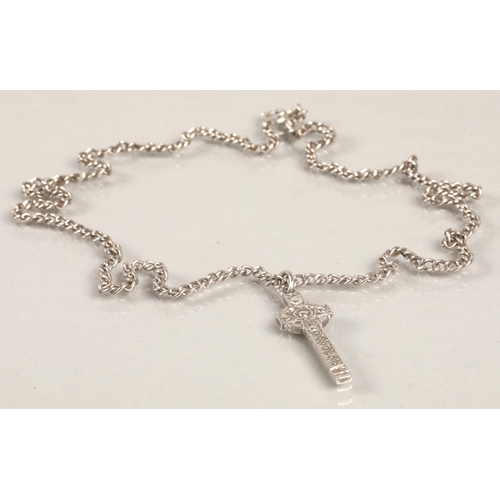 97 - Alexander Ritchie designed silver St Martins cross pendant and chain stamped Shipton & co, Birmi... 