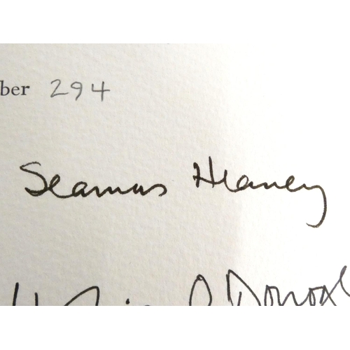 144 - HEANEY SEAMUS.  The Testament of Cresseid. Ltd. ed. 294/425, signed by Heaney & the illustrator,... 