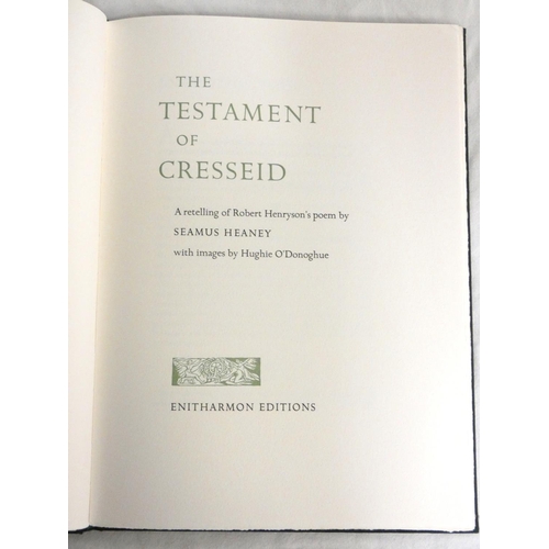 144 - HEANEY SEAMUS.  The Testament of Cresseid. Ltd. ed. 294/425, signed by Heaney & the illustrator,... 