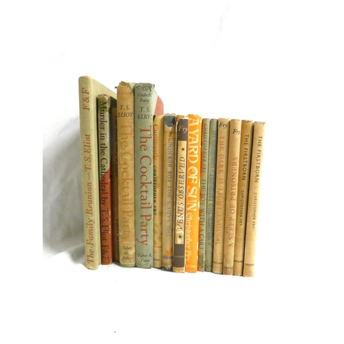 146 - FRY CHRISTOPHER.  10 various vols. (generally not 1sts); also 5 vols., T. S. Eliot.  ... 