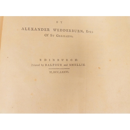 158 - WEDDERBURN ALEXANDER.  Essay Upon the Question What Proportion of the Produce of Arable La... 