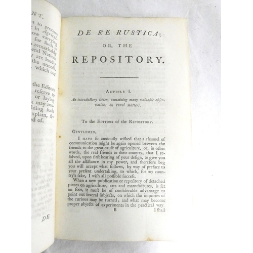 165 - DAVIS R. (Pubs).  De Re Rustica or The Repository for Select Papers on Agriculture, Arts &... 