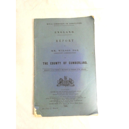 166 - ROYAL COMM. ON AGRICULTURE.  Report by Mr. Wilson Fox (Assistant Commissioner) on the Coun... 