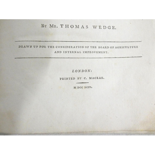 169 - WEDGE THOMAS.  General View of the Agriculture of the County Palatine of Chester. Large pa... 