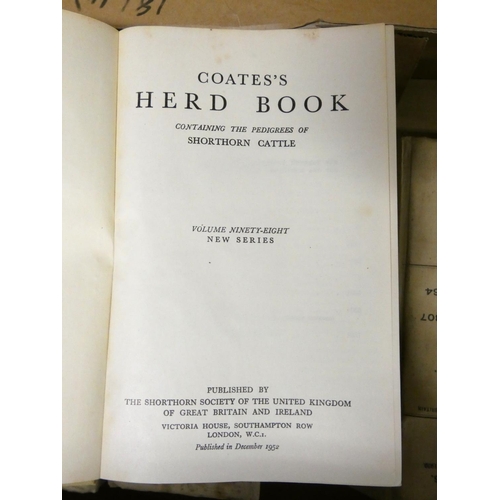 181 - Shorthorn Cattle.  Coates' Herd Books. New Series, vols. 69 to 79, 81 to 86, 89 to 101 & 103; al... 