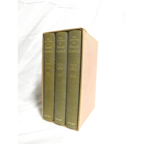 253 - GARRICK DAVID.  The Letters, ed. by D. M. Little & G. M. Kahrl. 3 vols. Orig. cloth in... 