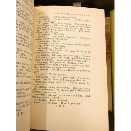 259 - HOUGHTON STANLEY.  The Works (Plays). 3 vols. Orig. green cloth, some wear to backs, inter... 