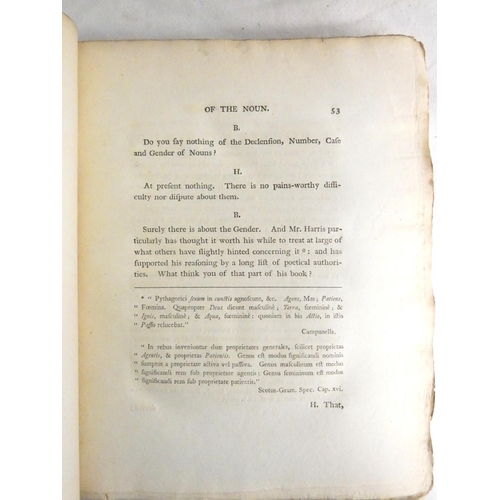 293 - TOOKE JOHN HORNE.  The Diversions of Purley. 2 vols. Eng. frontis (damp stng.). Quarto. Or... 