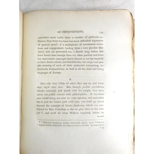 293 - TOOKE JOHN HORNE.  The Diversions of Purley. 2 vols. Eng. frontis (damp stng.). Quarto. Or... 