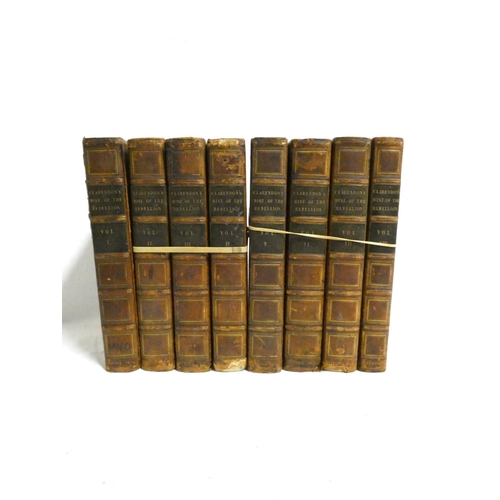 295 - CLARENDON EARL OF.  The History of the Rebellion & Civil Wars. 8 vols. Calf. Ex lib. (... 