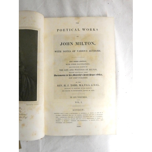 296 - MILTON JOHN.  The Poetical Works ... With Notes of Various Authors, ed. by Rev. H. J. Todd... 