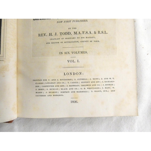 296 - MILTON JOHN.  The Poetical Works ... With Notes of Various Authors, ed. by Rev. H. J. Todd... 