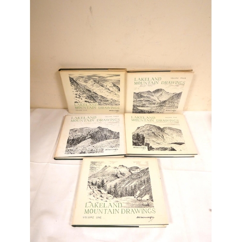 67 - WAINWRIGHT A.  Lakeland Mountain Drawings. The set of 5 vols. Oblong quarto. 1st eds. in d.w's.... 