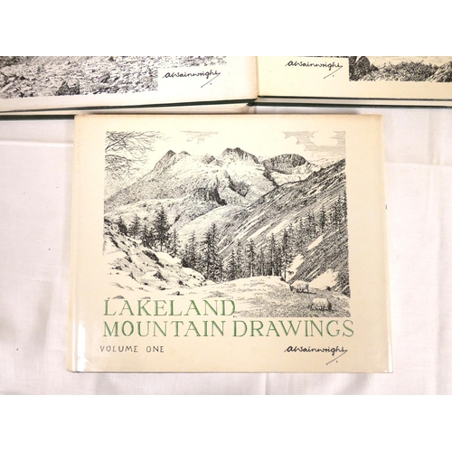 67 - WAINWRIGHT A.  Lakeland Mountain Drawings. The set of 5 vols. Oblong quarto. 1st eds. in d.w's.... 