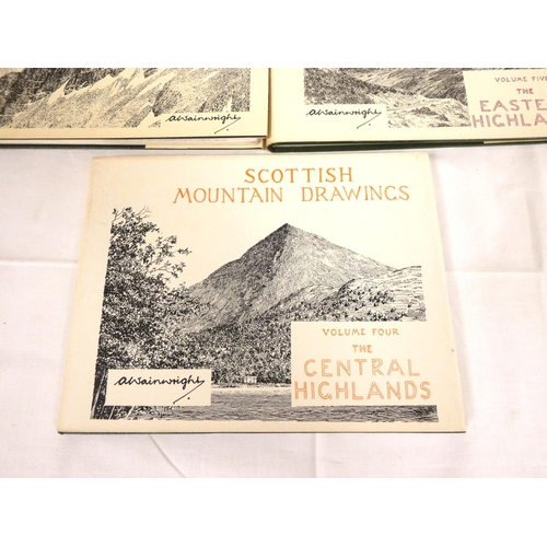 70 - WAINWRIGHT A.  Scottish Mountain Drawings. The set of 6 vols. Oblong 1st eds. in d.w's.... 