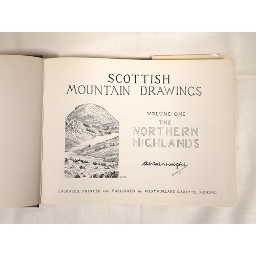 70 - WAINWRIGHT A.  Scottish Mountain Drawings. The set of 6 vols. Oblong 1st eds. in d.w's.... 