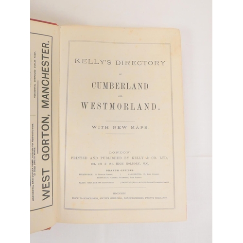 77 - KELLY & CO.  Directory of Cumberland & Westmorland. 2 fldg. maps. Orig. red cloth, worn cond... 