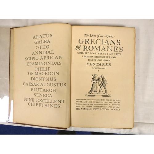 81 - PLUTARCH.  The Lives of the Noble Grecians & Romanes. 5 vols. Ltd. ed. 1525/1550. Eng. titles &a... 