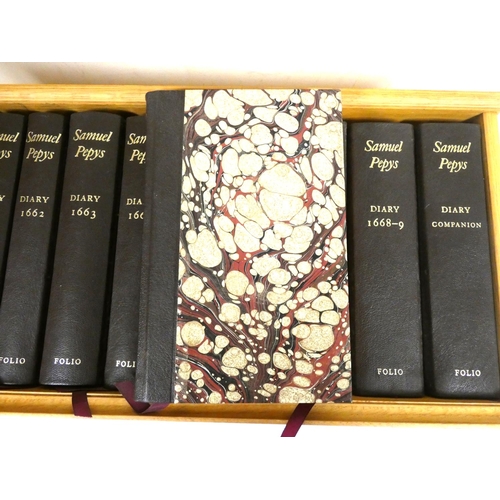 83 - PEPYS SAMUEL.  The Diary. 11 vols. Ltd. ed. 339/1000. Qtr. leather in oak bookcase. Folio Society, 2... 