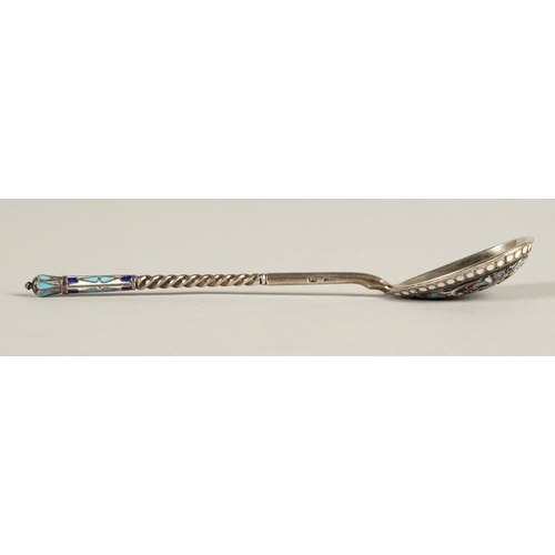 171 - Russian silver enamelled spoon13.5cm long , 20.7g