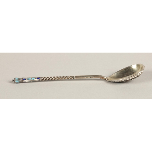 171 - Russian silver enamelled spoon13.5cm long , 20.7g