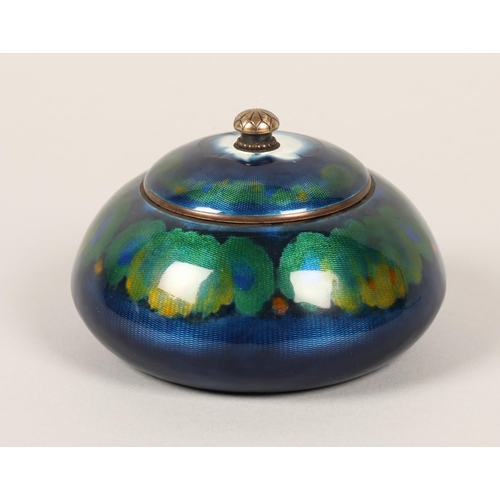 168 - David Anderson silver enamelled jar with gilt interior, 7cm high