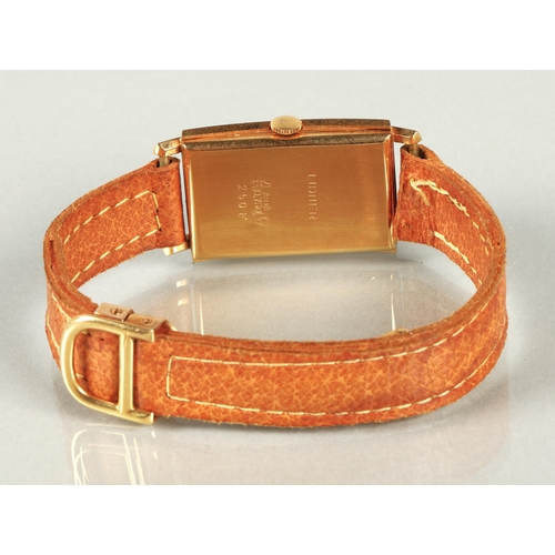 114 - Lidher 18k gold ladies wrist watch on leather strap