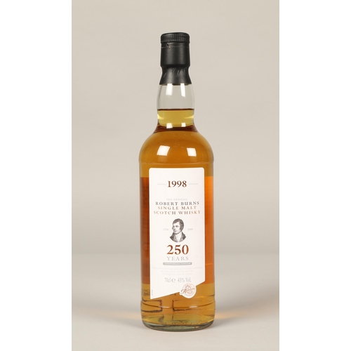 314 - Isle of Arran The Official Robert Burns Vintage 1998 single malt scotch whisky, The 250 years Annive... 