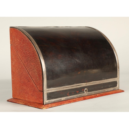 183 - Silver mounted tortoise shell stationary box assay marked London 191231cm long 20 cm high.