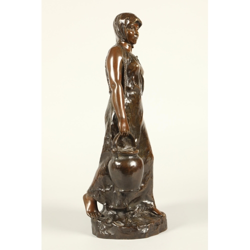 225 - After Anatole J Guillot (French 1865-1955)'Milk maid'signed bronze50cm high