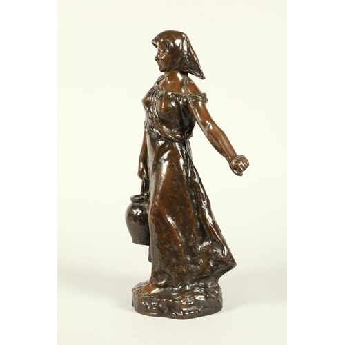 225 - After Anatole J Guillot (French 1865-1955)'Milk maid'signed bronze50cm high