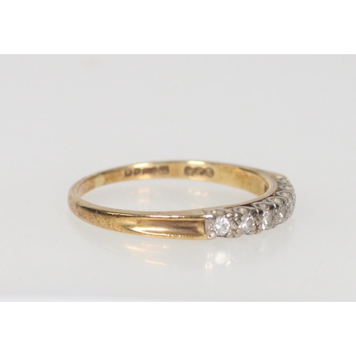 563 - 18ct gold and small diamond ring, size S/T, 2.9g.