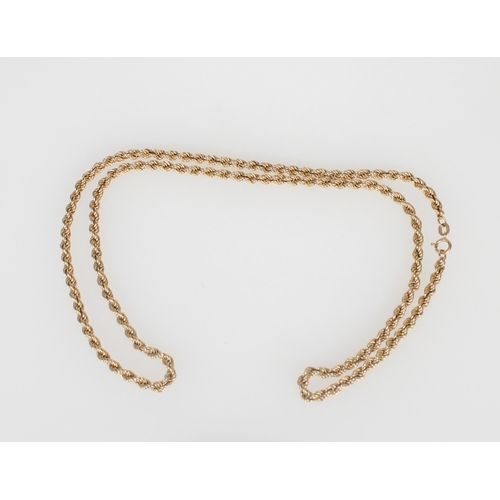 564 - 9ct gold rope twist necklace, 7.0g.