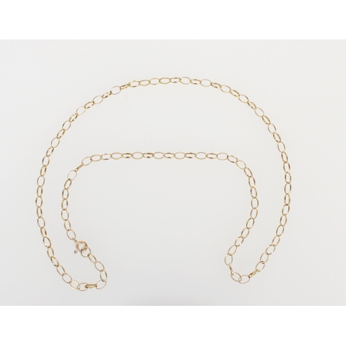 570 - 9ct gold cable link necklace, 3.3g.