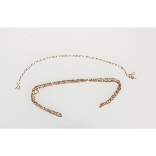 572 - 9ct gold chain necklace and 9ct gold bracelet, gross 5.4g.