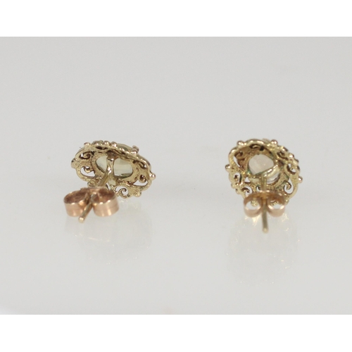 578 - Pair of 9ct gold and citrine earrings.