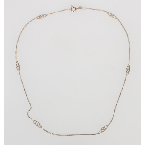 592 - 9ct gold fine chain necklace, 2.0g.