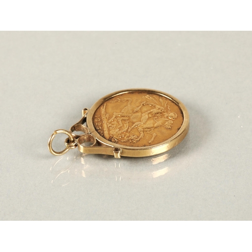 133 - George V gold sovereign 1925 in 9ct gold pendant mount 9.2g.