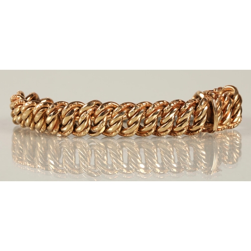 79 - Ladies 9ct gold link bracelet, 18cm long, 22.7g