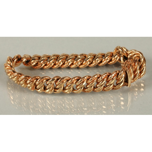 79 - Ladies 9ct gold link bracelet, 18cm long, 22.7g