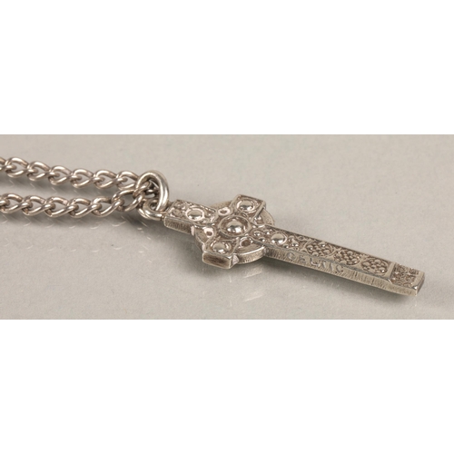 97 - Alexander Ritchie designed silver St Martins cross pendant and chain stamped Shipton & co, Birmi... 