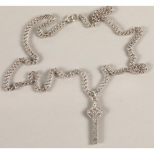 97 - Alexander Ritchie designed silver St Martins cross pendant and chain stamped Shipton & co, Birmi... 