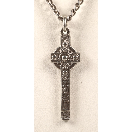 97 - Alexander Ritchie designed silver St Martins cross pendant and chain stamped Shipton & co, Birmi... 