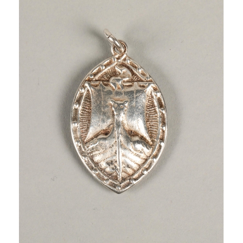 99 - Alexander Ritchie designed silver Viking ship pendant, stamped Iona Gilmour and Watson Glasgow 1919.