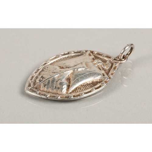 99 - Alexander Ritchie designed silver Viking ship pendant, stamped Iona Gilmour and Watson Glasgow 1919.