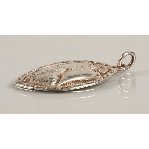 99 - Alexander Ritchie designed silver Viking ship pendant, stamped Iona Gilmour and Watson Glasgow 1919.