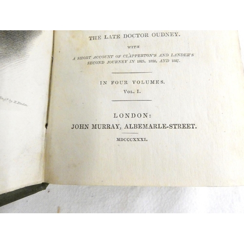 101A - DENHAM, CLAPPERTON & OUDNEY.  Travels and Discoveries in Northern and Central Africa. 4 vols. Fl... 