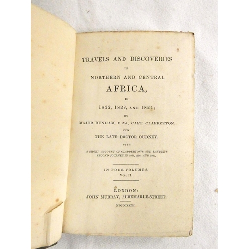 101A - DENHAM, CLAPPERTON & OUDNEY.  Travels and Discoveries in Northern and Central Africa. 4 vols. Fl... 