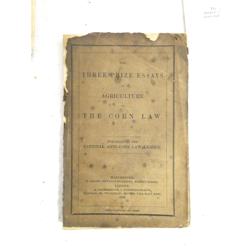 182 - GREG ROBERT HYDE.  Scotch Farming in The Lothians. 33pp. Lib. stamps. 1842; also National Anti-Corn ... 